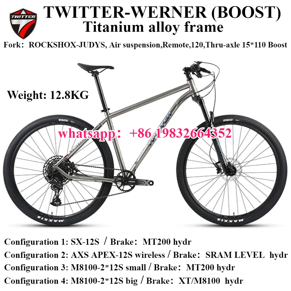 

TWITTER 2024 новый WERNER-M8100-2*12S SRAM-LEVEL гидравлический дисковый тормоз из титанового сплава, ковш для горного велосипеда, всасывание 12*142 мм 27,5/29