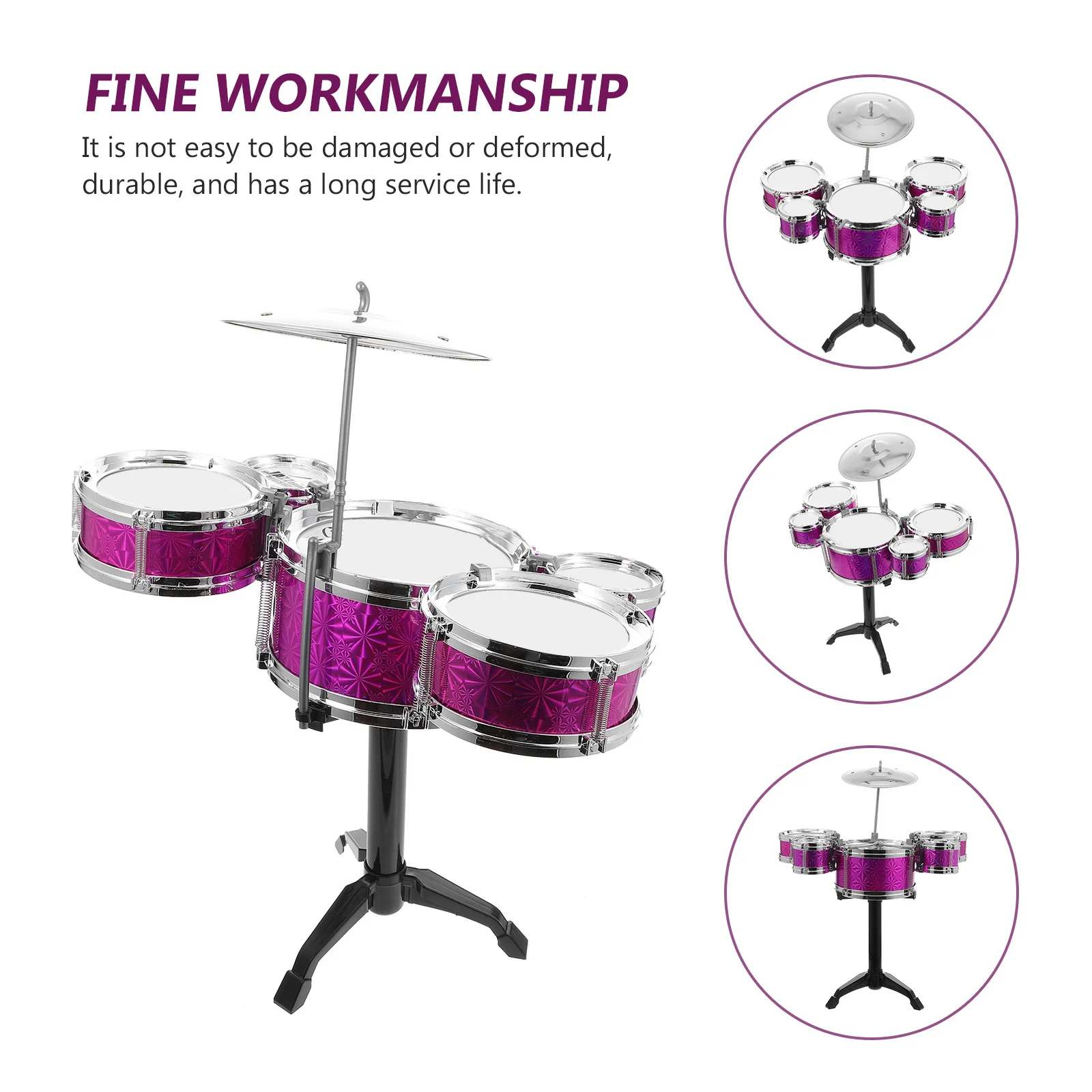 1Set Baby Jazz Drum Set Musical Educational Instrument Early Learning Kids Play Random Color Musical Drum Toy