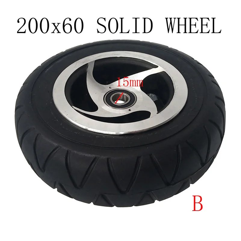 

8 Inch 200x60 Solid Tire, including Bearings hub Wheel,for Older Age Scooter Electric Quad Bike Tire Replacement Parts