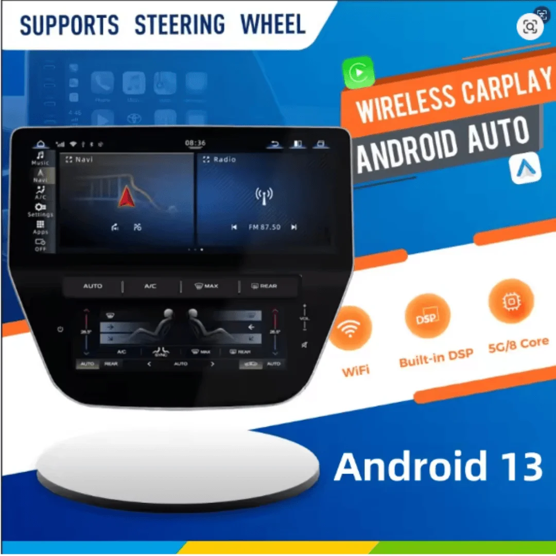 Android 13 Car Radio For Maserati Quattroporte 2013- 2018 Car Qualcomm Multimedia Player GPS Navigation AC Board Touch Screen