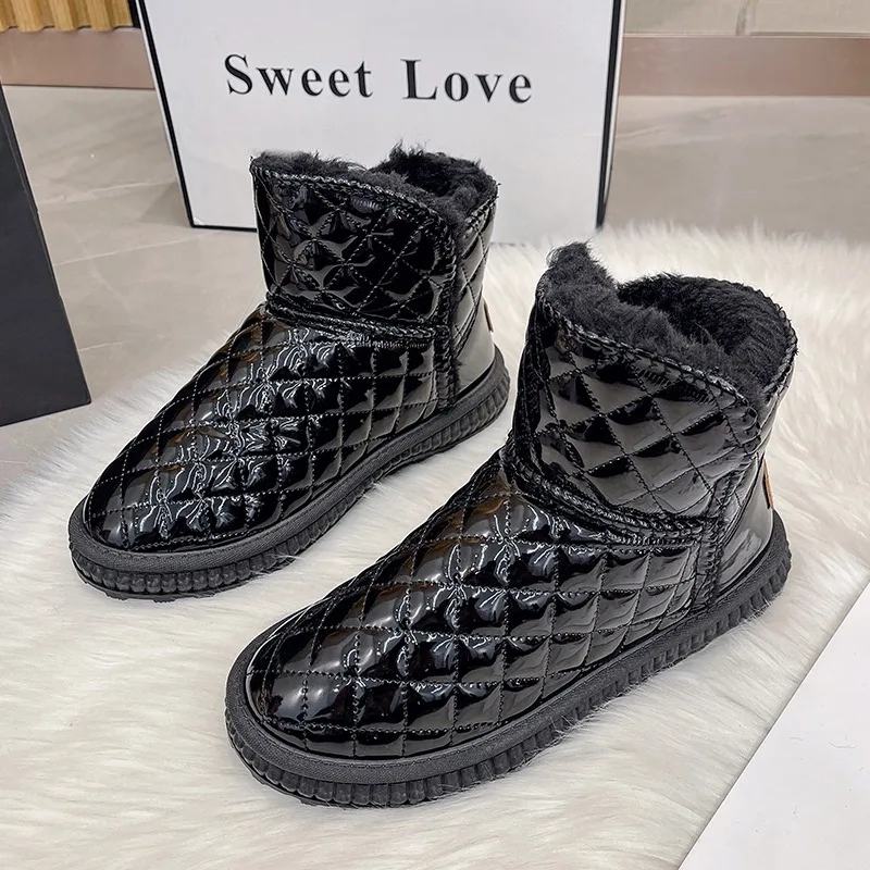 

Women's Thick Sole Down Waterproof Snow Boots for Women 2025 Non Slip Platform Ankle Botas Mujer Winter Warm Cotton Padded Shoes