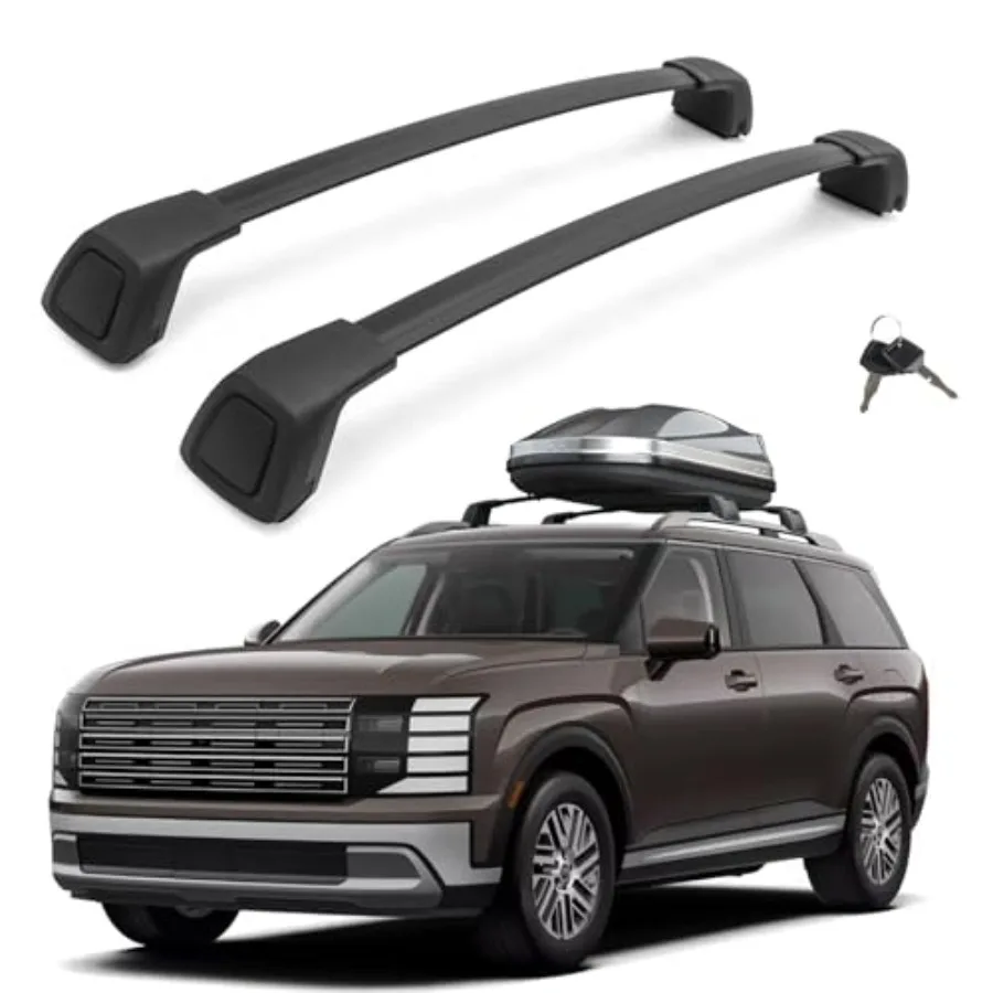 

Усовершенствованные запираемые поперечины для багажника на крышу для Hyundai Palisade 2026 года, черные, из прочного алюминиевого сплава, для перевозки грузов