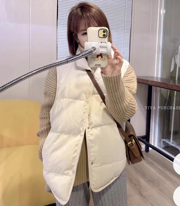 

Vests Waistcoats Thick Womens Uniform Winter Velvet Plush Double-Layer French Style Exquisite Modern Softy Comfortable All-Match