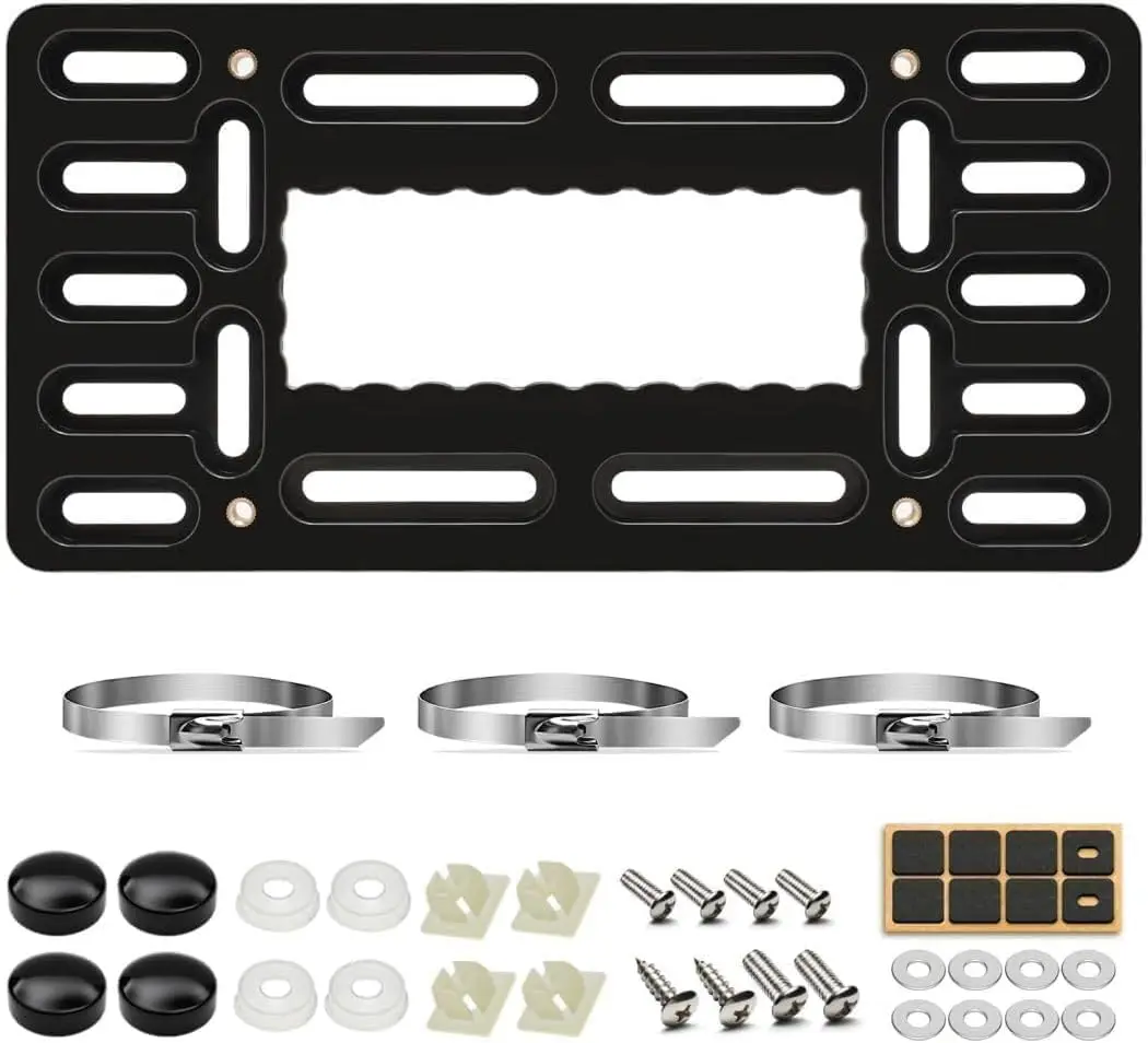 

No Drill Front License Plate Bracket with Screws and Cable Ties for Universal Fit