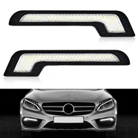 Par de LED Universal para coche DRL, luz de conducción antiniebla, luz de circulación diurna, parachoques delantero, cabezal antiniebla, lámpara de conducción, tira de barra brillante blanca