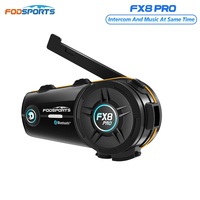 Fodsports FX8 Pro Motorcycle Bluetooth Intercom Helmet Headset 8 Rider 2000M Interphone,Music Share,FM Radio