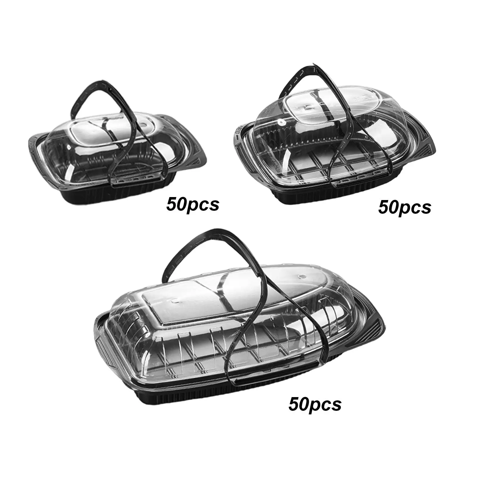 

Roaster Containers with Handle Portable Take Out Food Containers Disposable to Go Boxes for Supermarket Camping Kitchen Outdoor