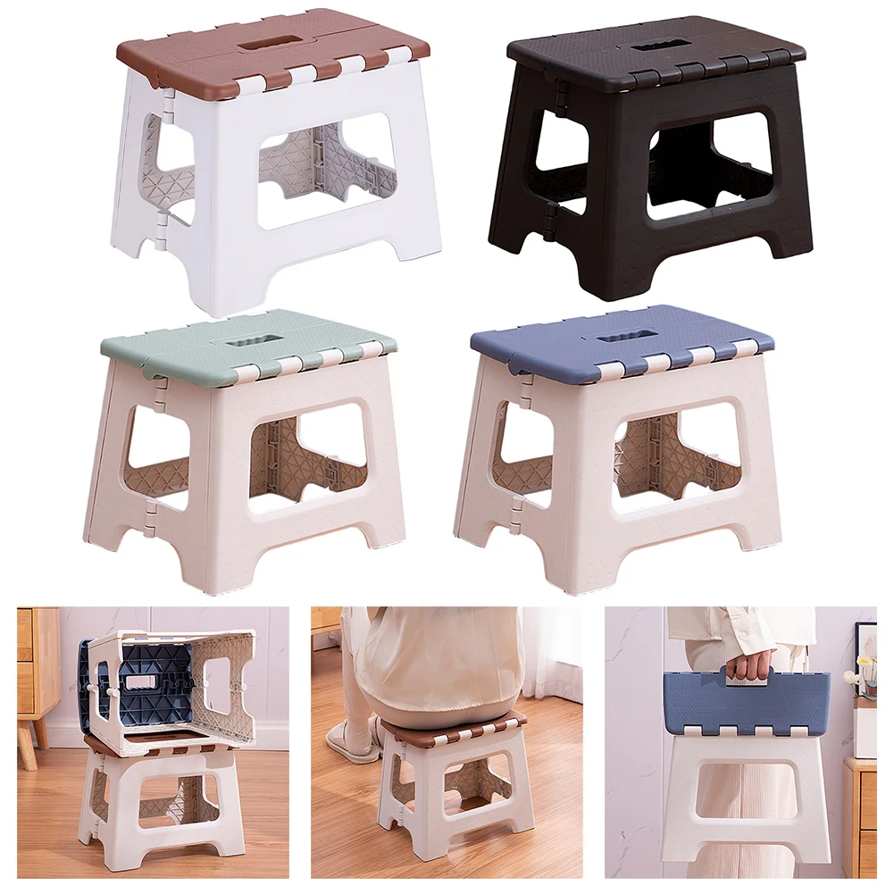 1X المحمولة كرسي بلا ظهر قابل للطي تصميم مريح قوي للمطبخ الحمام في الهواء الطلق استخدام طوي خطوة البراز خفيفة الوزن عدم الانزلاق #1