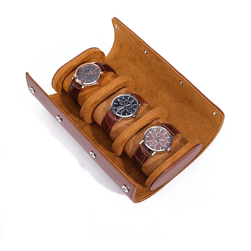 Embers Leather Watch Roll 1 2 3 slots Luxury Genuine Watch Storage Box Travel Bag Watch Case Gift Box Watch Pouch