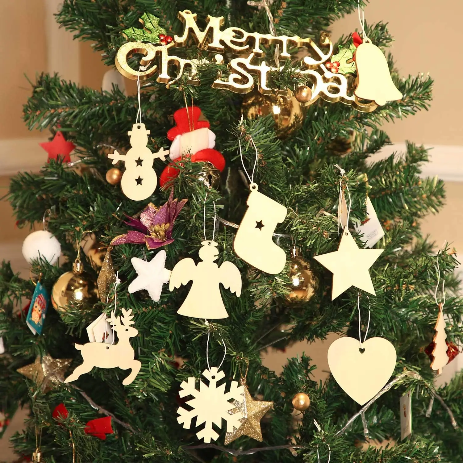 

3200 PCs DIY Wooden Christmas Ball Decoration Painting Blank Wood Slices