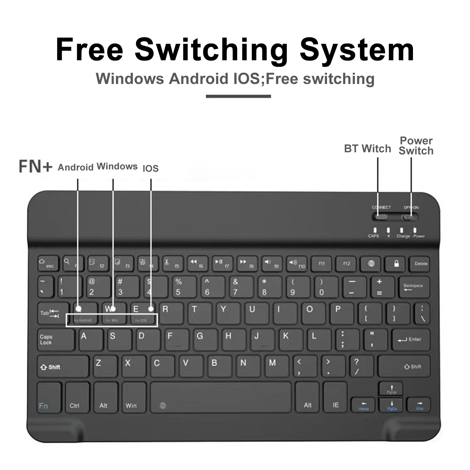 Draadloze toetsenbordmuis voor IOS Android Windows Tablet voor iPad Mini Pro Koreaans Spaans toetsenbord Multifunctionele bediening
