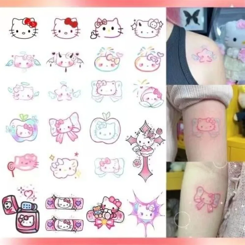 Sanrios Characters Hello Kitty Kuromis Cartoon Temporary Tattoos Cute Waterproof Long-lasting Tattoo Sticker Durable Color Gifts