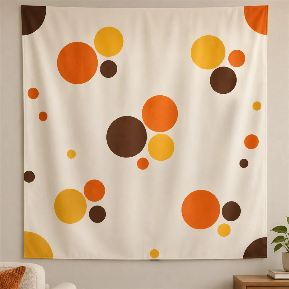 VIKAMA Polka Dot Pattern Clustered Groups Tapestry Wall Hanging, Modern Wall Decor Tapestries for Living Room Bedroom Kids Room