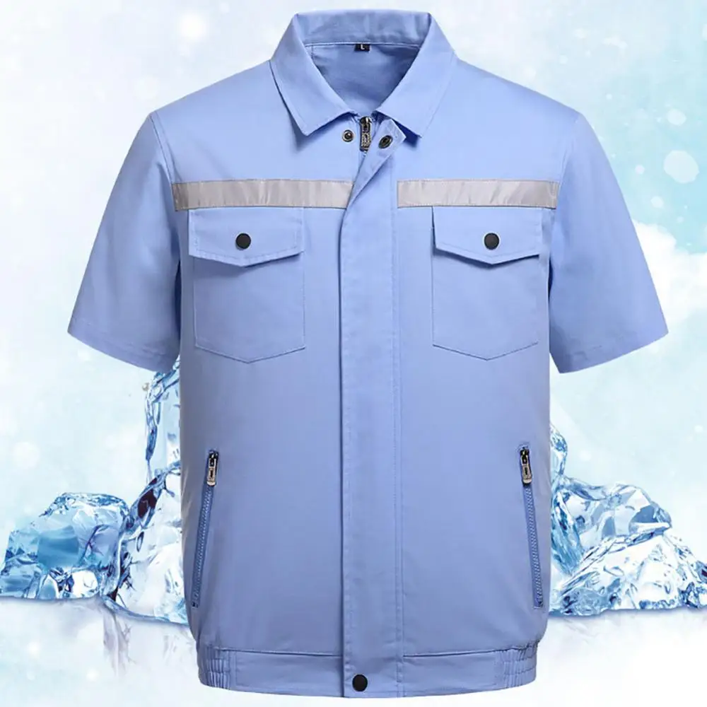 Men's Summer Vest Fan Air-conditioning Clothing UBS Charging Cooling Short-sleeved Jacket Work Shirt Outdoor Fishing Clothing