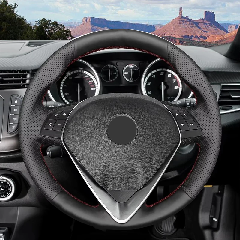 Custom Microfiber Leather Car Steering Wheel Cover for Alfa Romeo Giulietta 2014 2015-2020 2021 MiTo 2016 2017 2018-2019 Styling