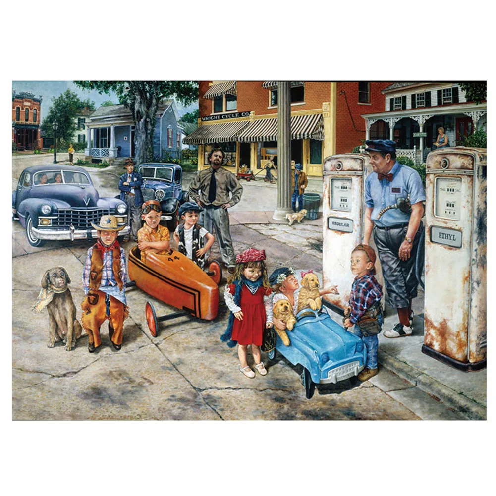 Puzzle de voiture pour enfants, assemblage de jeux dos, cadeau jouet d'apprentissage, 1000 pièces