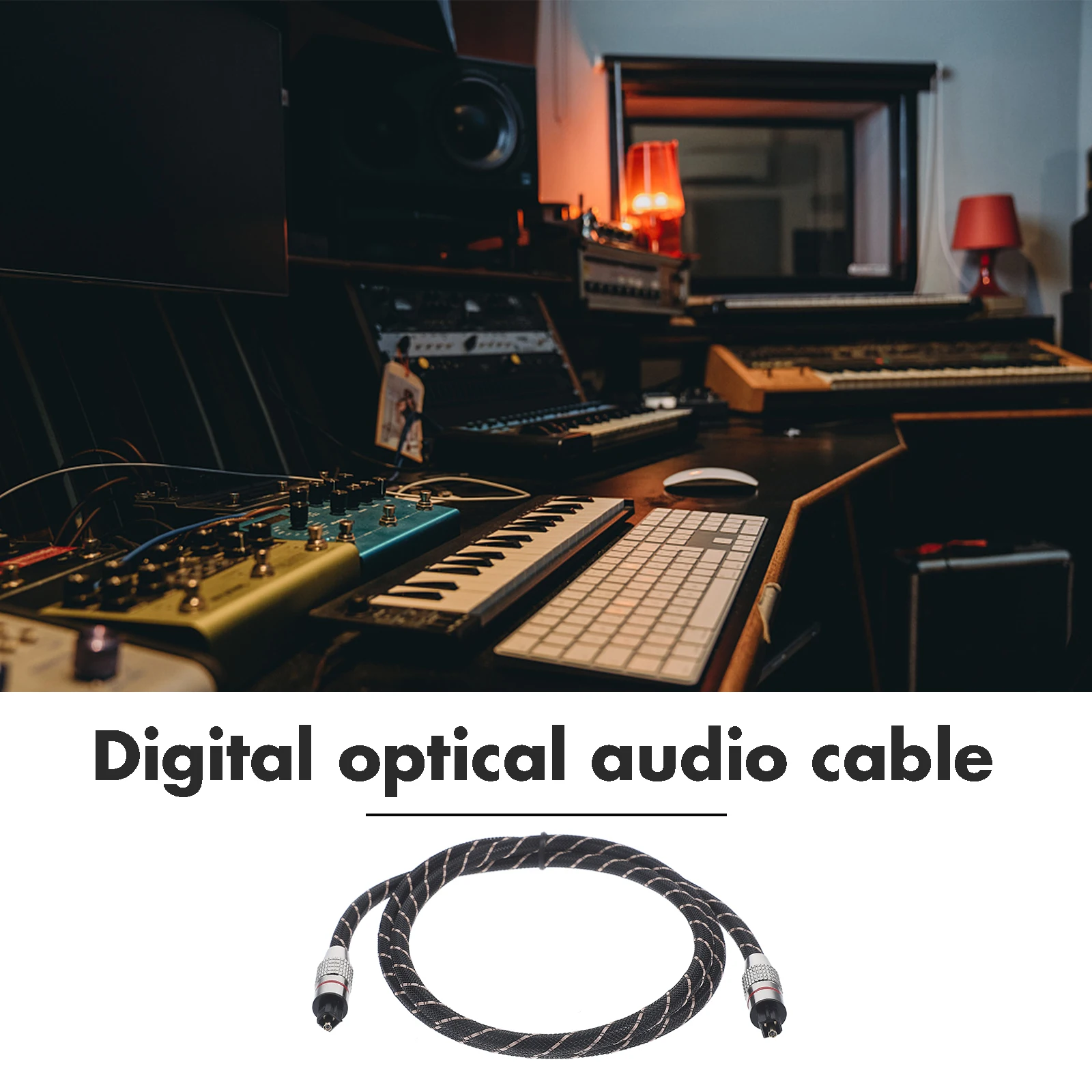 

1pc Optical Audio Digital 5.1 Channel Fiber Soundbar Speaker Long Durable Extension Cable for Console Zinc Alloy PVC Cotton
