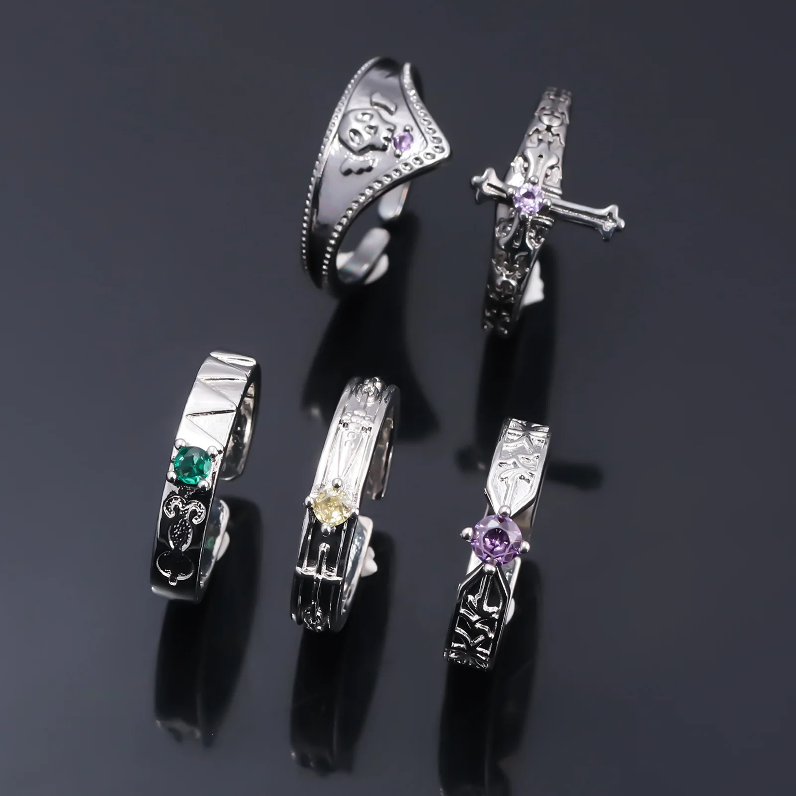 Brdwn HUNTER Feitan Poutoo Chrollo Lucilfer Kurapika GON FREECSS Killua Zoldyck Cosplay Rings view 4