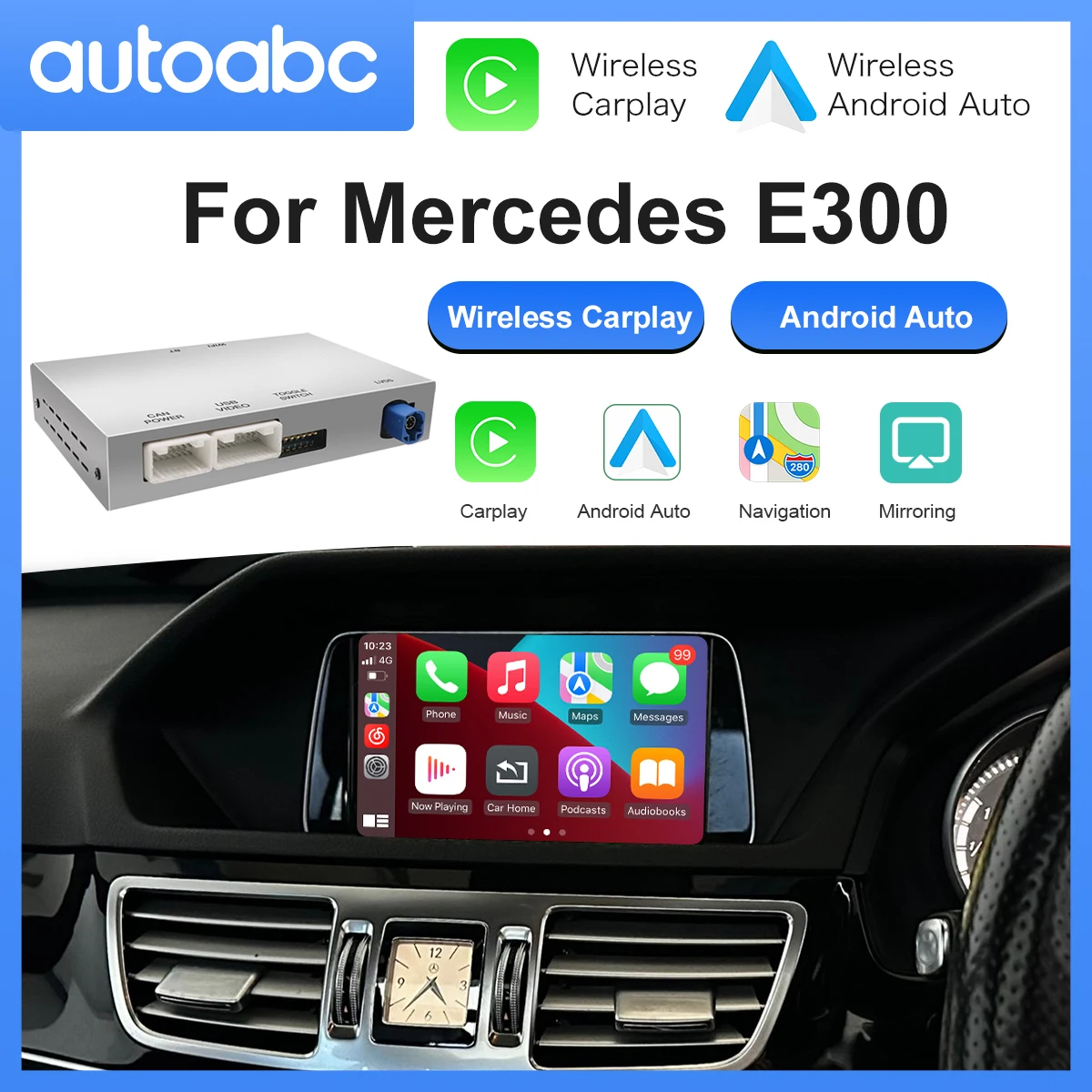 Für Mercedes Benz E-Klasse W212 E300 E350 Coupe 2012-2016 Drahtlose CarPlay Android Auto mit Spiegel Link AirPlay Auto Spielen