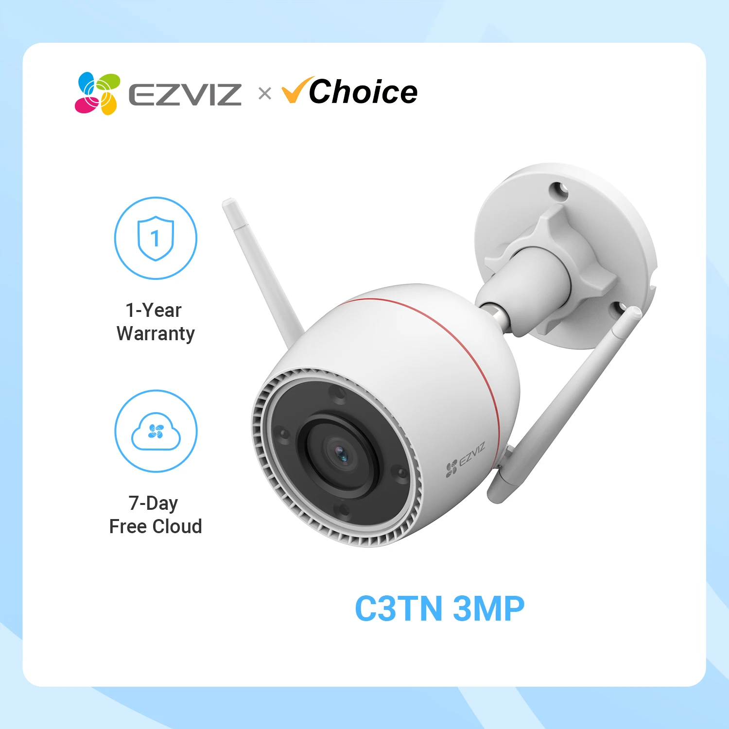 EZVIZ Security Camera C3TN OutPro 2K, 30m Color Night Vision with AI Human Motion Detection, Active Defense, Two-Way Talk, IP67