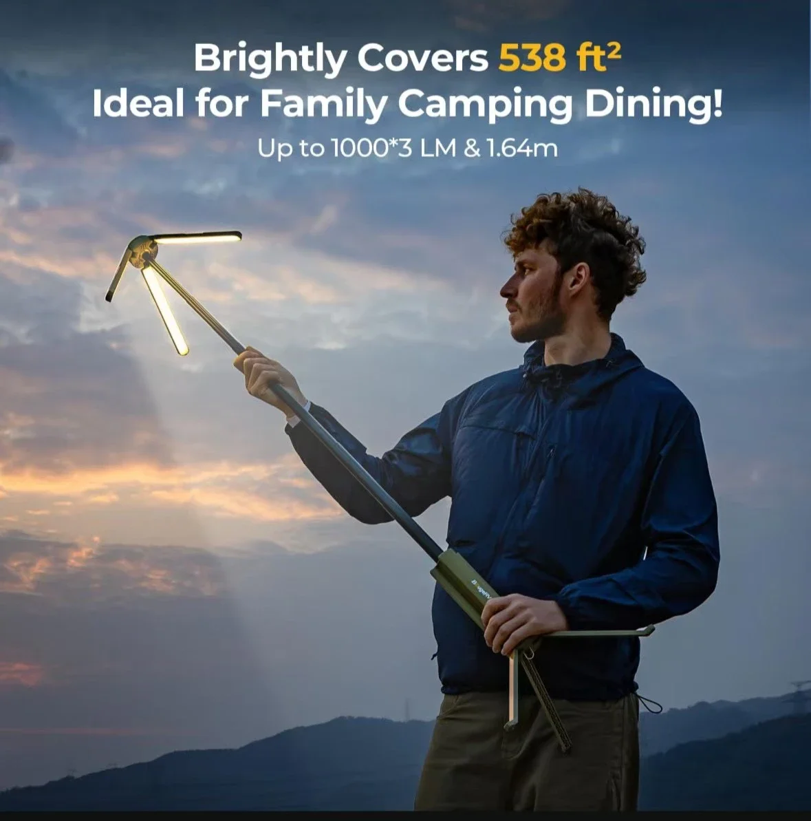 

Camping light long battery life comes with a tripod outdoor telescopic folding portable camping light