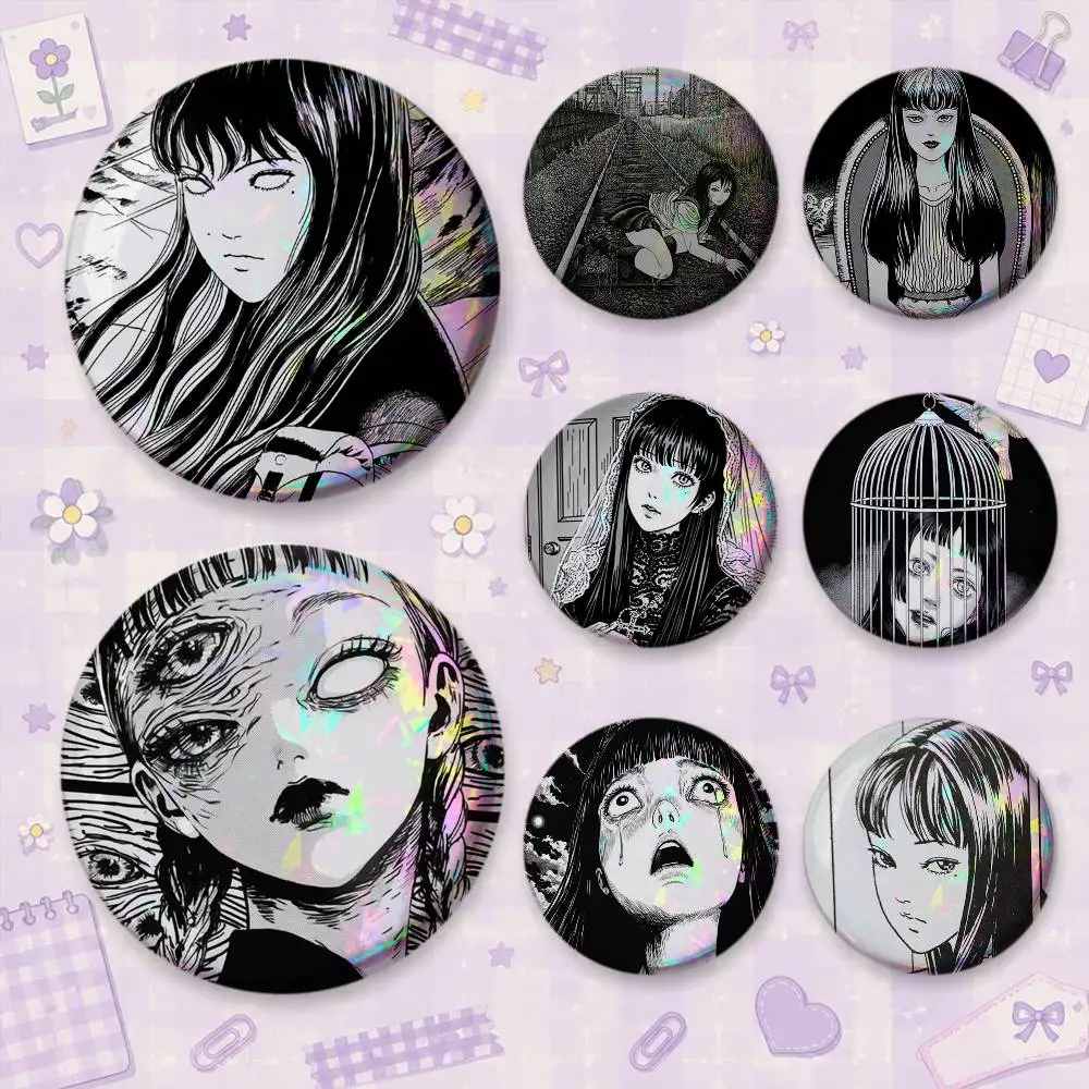Japan Manga Junji Ito Tomie Brooches Cartoon Badge Pins Backpack Hat Accessories Friend Gift