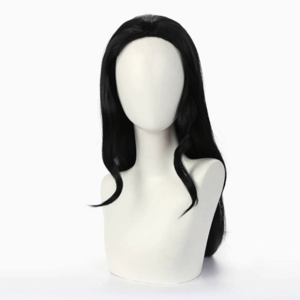 Archaeologist's Son of the Devil, black long straight middle-parted cosplay wig