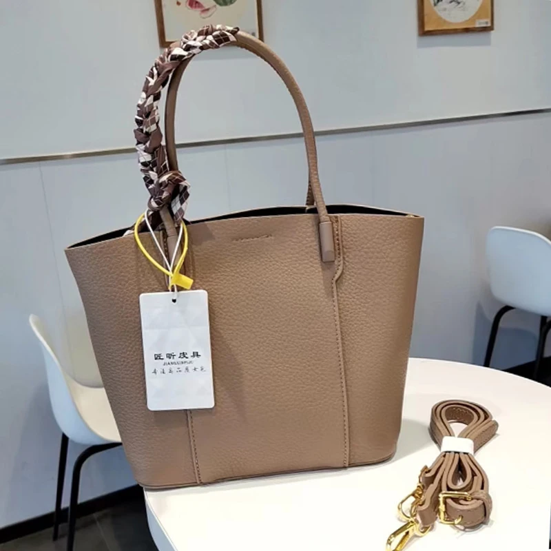 Bolso de cubo de gran capacidad, bolso de mano retro, versátil, informal, bandolera para mujer