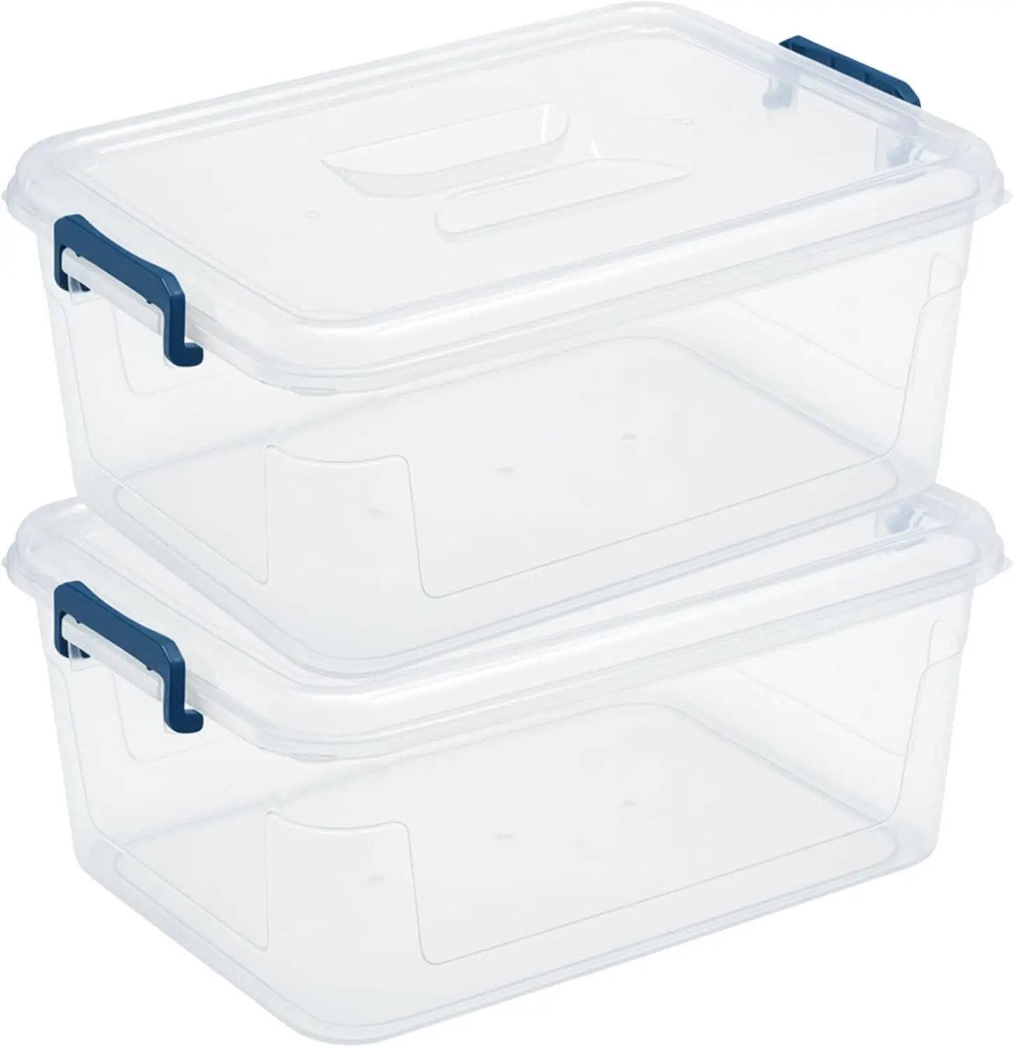 

Plastic Storage Bins with Lids, Clear Stackable Storage Containers - 16 Qt - 2 Pack