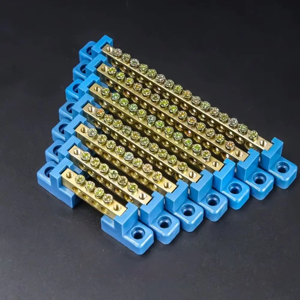 New 6*9 Copper Ground Bar 4/6/8/10/12 Hole High Bridge Type Zero Ground Wiring Connection Terminal Block Distribution Box