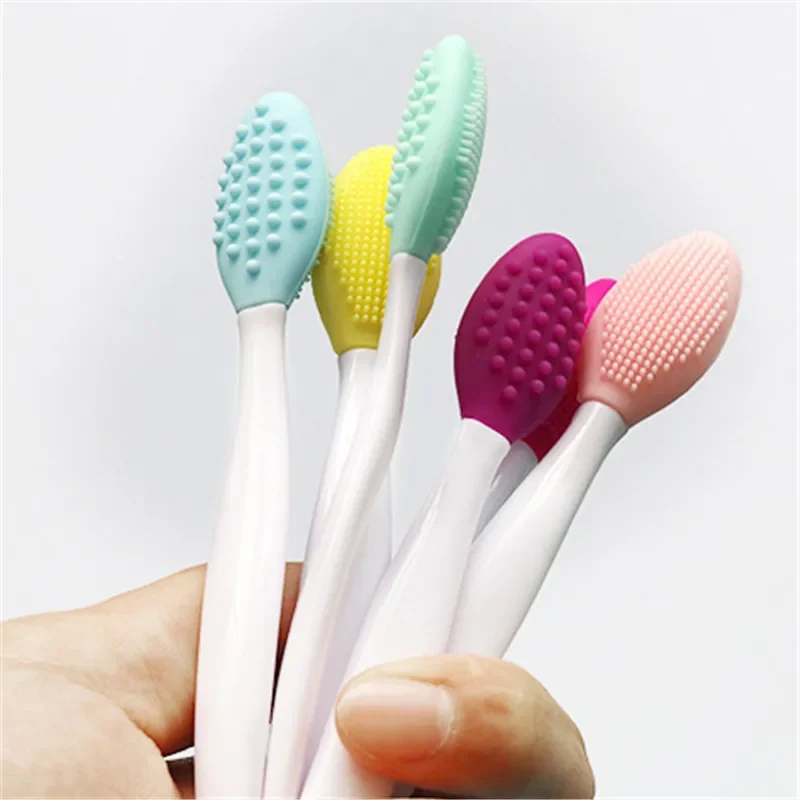 5 Colors Silicone Multifunction Wash Face Exfoliating Blackhead Cleansing Brush Lip Brush Clean Pores Professional Beauty Tools