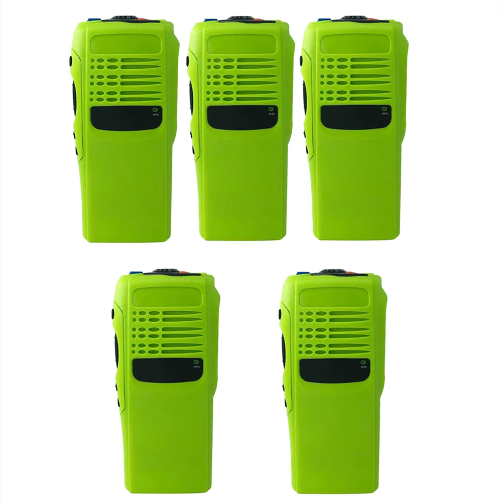 5PCS Green PMLN4216 Walkie Talkie Replacement Front Housing Case Kit For HT750 GP328 GP340 PRO5150 PRO5350 PTX700 Two Way Radio