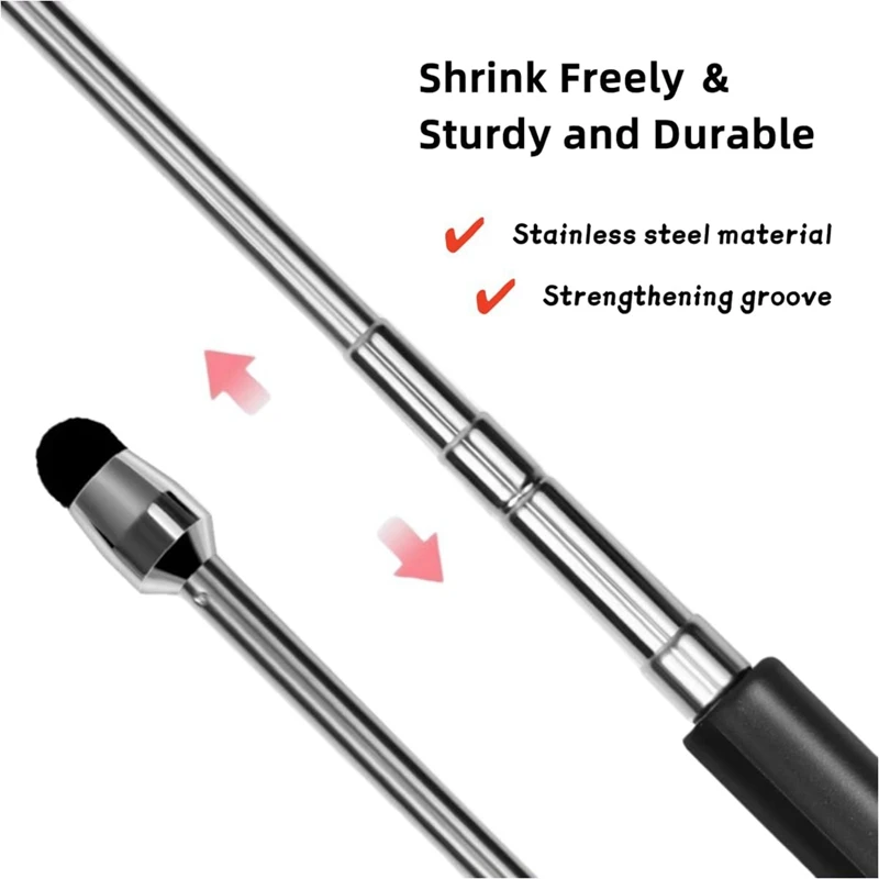 NEW-Universal Telescopic Stylus Pen For Touch Screens,Retractable Pointer Stick & Stylus With Special Flocking Tip