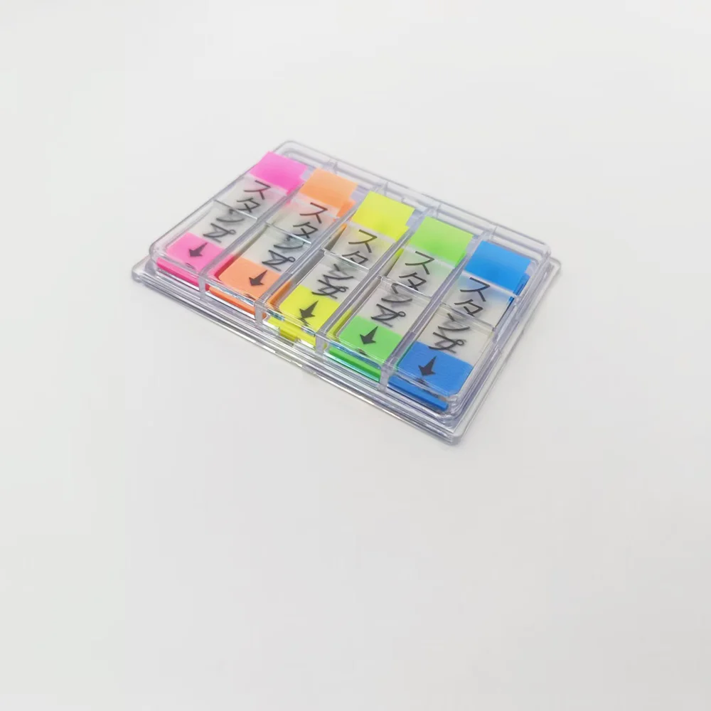 Mehrfarbige Neon-Haftnotizen, japanische Stempelaufkleber, Seitenmarkierungen, Indexflaggen, praktische Notizregisterkarten für den Büro- und Schulgebrauch
