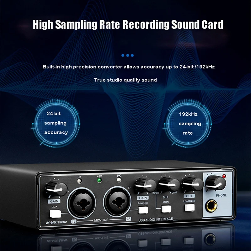 Computer Audio Sound Card Monitor Electric Guitar Recording For Live Broadcast Studio Computer Audio Equipment