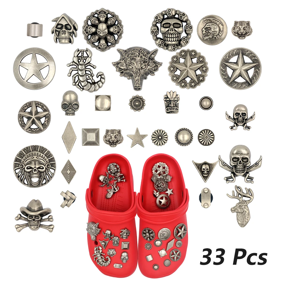 33-pcs-punk-shoe-accessories-silvery-primitive-man-skeleton-sacrifice-diamond-ellipse-metal-decorations-buckles-breloque-enfant