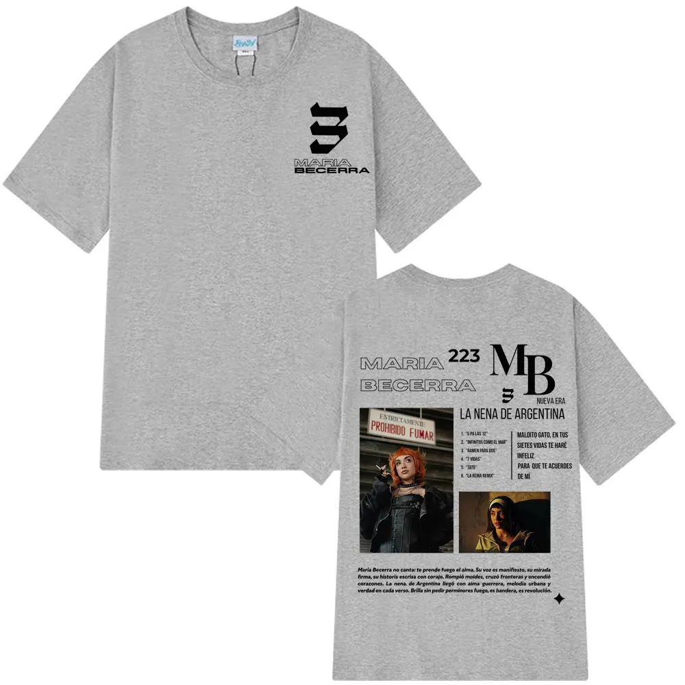 المغني ماريا بيسيرا لا نينا ألبوم 2025 خمر التي شيت الرجال النساء موضة تي شيرت القطن عادية فضفاض المتضخم تي شيرت مروحة الهدايا #4