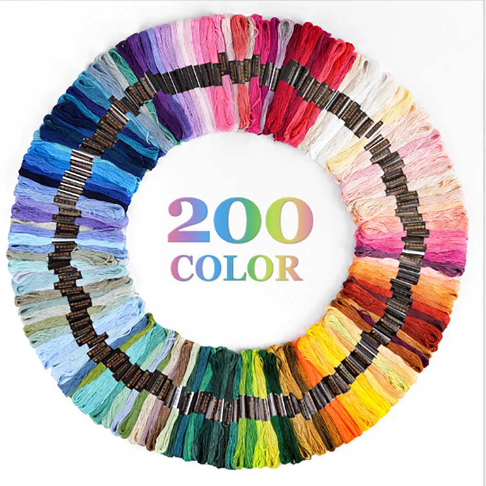 447/200/50 Pieces Cross Stitch Threads 6Strands 8Meters Hand-Woven DIY All Different Color Embroidery Thread Floss Skeins Craft