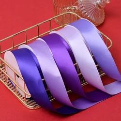 YAMA 25 28 32 38 mm 100yards/lot Double Face Satin Ribbon Purple for Party Wedding Decoration Handmade Rose Flowers Crafts Gifts