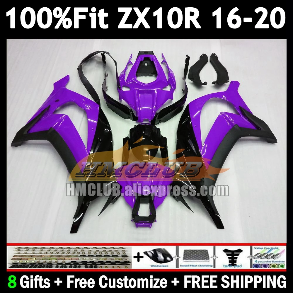 Injection Body For KAWASAKI NINJA ZX 10R 1000 2016 2017 2018 purple blk 2019 2020 171No.108 ZX-10R ZX10R 16 17 18 19 20 Fairing