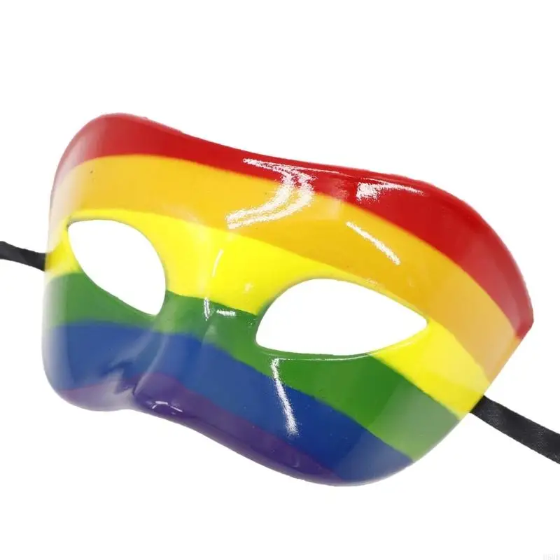 H58E Half Face Mask Mask Mask Mardi Gras Mask Mask Rainbow Maskerade Mask Mask