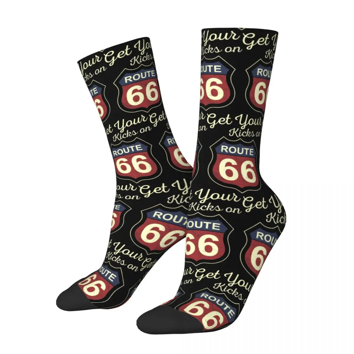 

Route 66 Get Your Kicks Men Women Socks Cycling Novelty Spring Summer Autumn Winter Stockings Gift