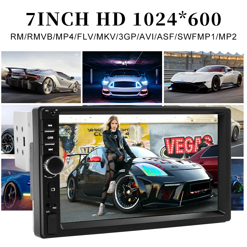 Hippcron 7 Inch 1 Din Car Radio MP5 Multimedia Player Touch Screen FM Aux Input USB Mirror Link Universal Autoradio BT5.0 image 4