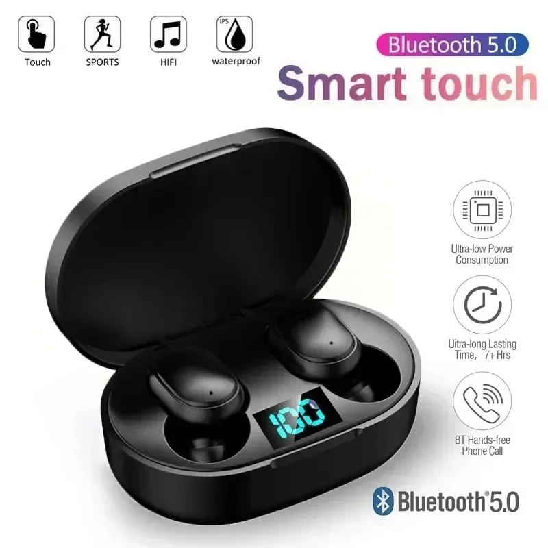 E6S TWS Bluetooth Earphones Wireless bluetooth 5.0 headset Noise Cancelling Headset With Microphone Headphones For Xiaomi Redmi