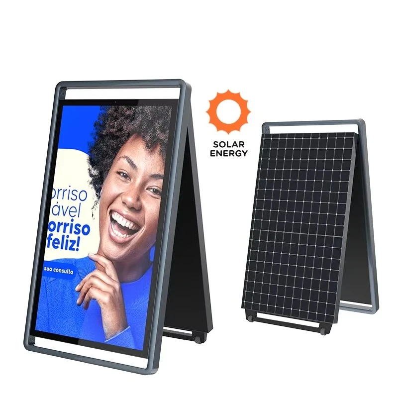 Solar Power High Brightness Screen Sunlight Readable Advertising Sign LCD Display Outdoor Waterproof Digital Poster