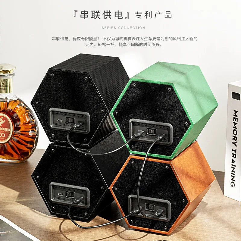 2024 New Watch Winder Mini Single Rotating Box Motor Multi-gear Adjustable Watch Winder New TYPE-C Interface Leather Watch Box
