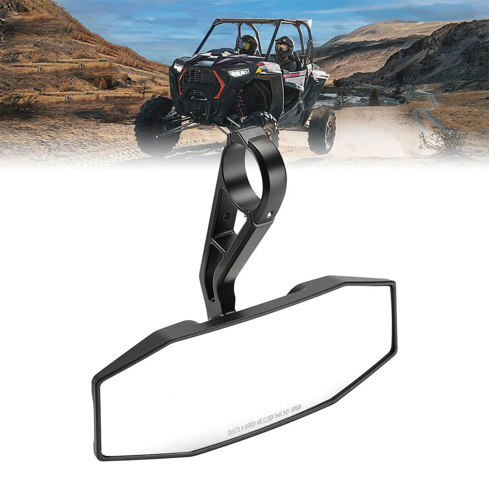 Universal 1.75-Inch UTV/ATV Black Rearview Center Mirror Rearview Mirror All Terrain Vehicle Center Mirror for UTV/ATV RZR S800