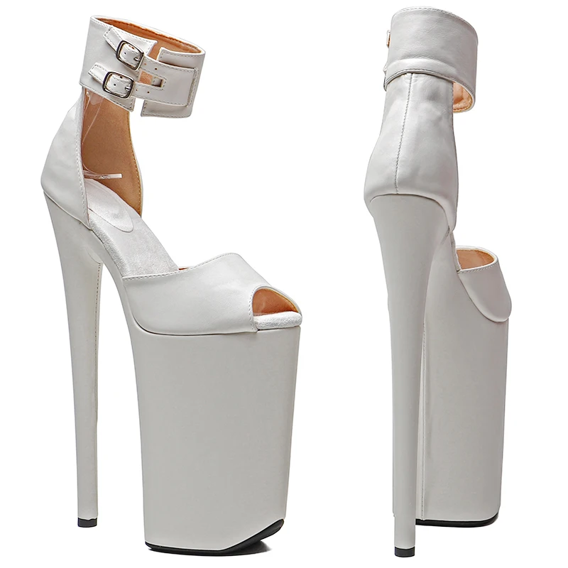 Leecabe 26CM/10inche Matte PU upper Open Toe High Heel platform sexy exotic party sandals Pole Dance shoes