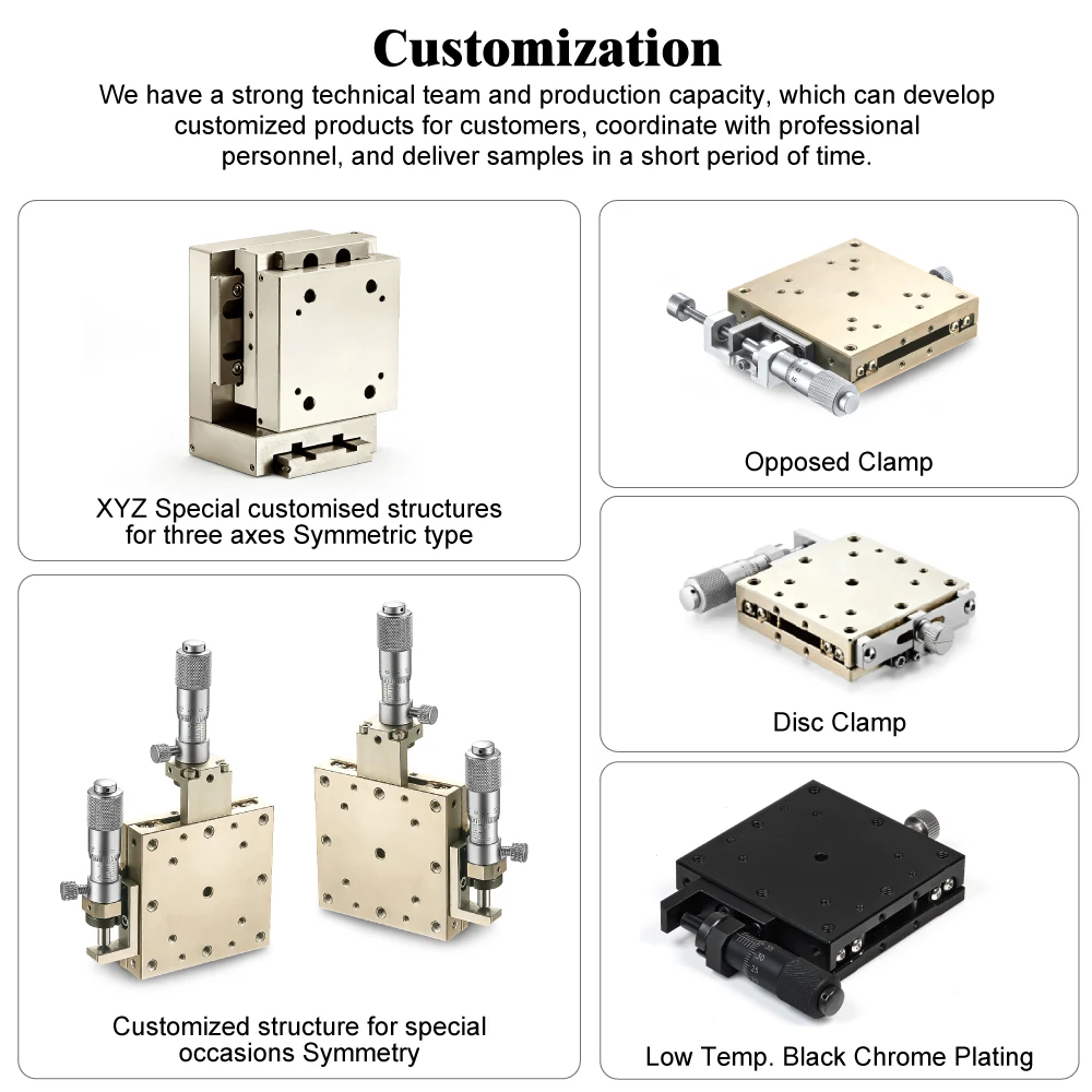 MBZ40 40x40mm Z-axis Linear Stage, Stainless Steel Micrometer Head, Vertical Mounting