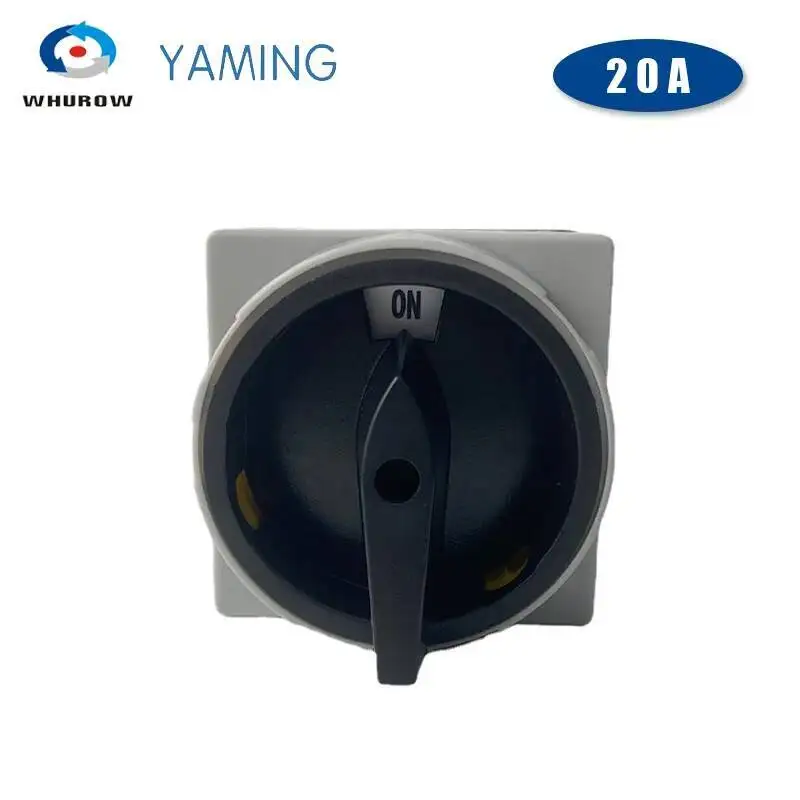 690V 20A Hangslot Roterende nokkenschakelaar met grote plaat OFF-ON 2 Positie 4 Polen 8 Terminals Hoofdkeuzeschakelaar Noodstop LW26-20/2GS